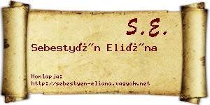 Sebestyén Eliána névjegykártya